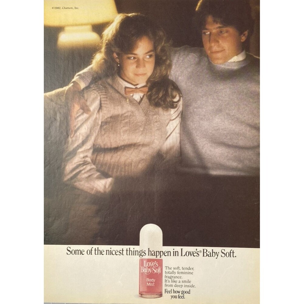 Love's Baby Soft Body Mist "Some of the Nicest Things Happen" Vtg Print Ad 1982